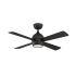 Fanimation Kwad 44" 4 Blade Indoor LED Ceiling Fan with Remote Control Black