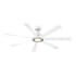 Fanimation Lenzi 60" 7 Blade Indoor / Outdoor Smart LED Ceiling Fan Matte White / Brushed Satin Brass