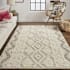 Feizy Trail 2' x 3' Cotton and Wool Hand Tufted Geometric and Trellis Farmhouse Throw Rug From the Dianne Collection Gray