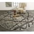 Feizy Splash 8-3/4' x 8-3/4' Cotton and Jute Vintage Abstract Round Area Rug From the Bella Collection Charcoal / Gray