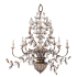 Fine Art Handcrafted Lighting A Midsummer Night's Dream Twelve-Light Two-Tier Chandelier with Crystal Accents and Candelabra Lights Moonlit Patina