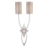 Fine Art Handcrafted Lighting Portobello Road Two-Light Wall Sconce with Hand-Tailored Silk Shade Silver Leaf
