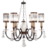 Fine Art Handcrafted Lighting Eaton Place Six-Light Single-Tier Chandelier with Channel-Set Crystal Diffusers and Crystal Accents Rustic Iron