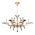 Fine Art Handcrafted Lighting Beveled Arcs 57" Round Chandelier with Arcing Beveled Crystal Gold Leaf