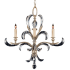 Fine Art Handcrafted Lighting Beveled Arcs Four-Light Single-Tier Beveled Crystal Chandelier Silver Leaf