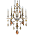 Fine Art Handcrafted Lighting Encased Gems Eight-Light Two-Tier Chandelier with Multi-Color Crystal Accents Bronze Patina with Multicolor Crystal