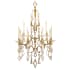 Fine Art Handcrafted Lighting Encased Gems Twenty-Four-Light Three-Tier Chandelier with Clear Crystal Accents Variegated Gold Leaf with Clear Crystal