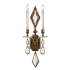 Fine Art Handcrafted Lighting Encased Gems Two-Light Wall Sconce with Clear Crystal Accents Bronze Patina with Clear Crystal