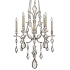 Fine Art Handcrafted Lighting Encased Gems Eight-Light Two-Tier Chandelier with Clear Crystal Accents Vintage Silver Leaf with Clear Crystal