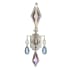 Fine Art Handcrafted Lighting Encased Gems Single-Light Wall Sconce with Multi-Color Crystal Accents Vintage Silver Leaf with Multicolor Crystal