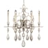 Fine Art Handcrafted Lighting Encased Gems Six-Light Single-Tier Chandelier with Clear Crystal Accents Vintage Silver Leaf with Clear Crystal