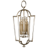 Fine Art Handcrafted Lighting Allegretto Silver Eight-Light Foyer Pendant with White Textured Linen Shade Silver Leaf