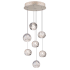 Fine Art Handcrafted Lighting Natural Inspirations 7 Light 14" Wide LED Crystal Multi Light Pendant Gold Tone Silver Leaf