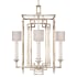 Fine Art Handcrafted Lighting Cienfuegos 4 Light 24" Wide Chandelier with Fabric Shades Weathered Gray Patina