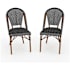 Flash Furniture Lily Pond 2 Piece Aluminum and Rattan Dinner Chair Set Black and White / Natural