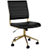 Flash Furniture Ivy 19" Wide Metal Framed Faux Leather Office Chair Black / Gold