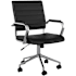 Flash Furniture Piper 22" Wide Metal Framed Faux Leather Office Chair Black / Polished Nickel