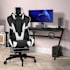 Flash Furniture Shields 29" Wide Faux Leather Adjustable Gaming Office Chair with Extended Weight Limit Black
