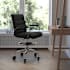 Flash Furniture Moesians 22" Wide Leather Adjustable Drafting Office Chair Black