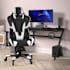 Flash Furniture Leandra 29" Wide Faux Leather Adjustable Gaming Office Chair with Extended Weight Limit Black