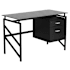 Flash Furniture 46 Inch Wide Metal Framed Glass Top Computer Desk Black