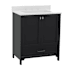 Flash Furniture 30" Free Standing Single Basin Vanity Set with Cabinet and Stone Vanity Top Black