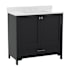Flash Furniture 36" Free Standing Single Basin Vanity Set with Cabinet and Stone Vanity Top Black