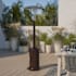 Flash Furniture 87" Tall Portable Outdoor Propane Patio Heater with Push Button Ignition and Wheels Bronze