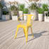 Flash Furniture Bistro Style 21.5"W Indoor / Outdoor Vintage Metal Dining Chair Yellow