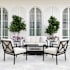 Flash Furniture Lily Pond 4 Piece Steel Framed Outdoor Lounge Set with Coffee Table Black