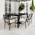 Flash Furniture Lily Pond 7 Piece Steel Framed Outdoor Dining Set Black