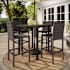 Flash Furniture Bedford 5 Piece Wicker and Rattan Framed Outdoor Dining Set Brown