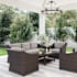 Flash Furniture Bedford 6 Piece Rattan Framed Outdoor Conversation Set Brown