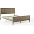 Flash Furniture Corbin Queen Poplar and Rubberwood Bed Frame with Inset Panel Design Brown Gray