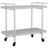 Flash Furniture Liam 32" Wide Laminate and Steel Utility Cart Gray / Brushed Nickel
