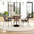 Flash Furniture Lily Pond 3 Piece Aluminum and Rattan Framed Outdoor Bistro Dining Set Black and White / Natural