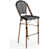 Flash Furniture Lily Pond 19" Aluminum and Rattan Bar Stool Black and White / Natural