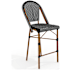 Flash Furniture Lily Pond 19" Aluminum and Rattan Bar Counter Stool Black and White / Natural
