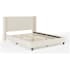 Flash Furniture Kay Queen Wooden Bed Frame with Faux Linen Upholstery Beige / Walnut