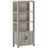 Flash Furniture Hutton 68" Tall Steel and Wood Shelving Unit with Built In Storage Cabinet Gray / Black