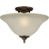 Forte Lighting 2 Light 13" Wide Semi-Flush Bowl Ceiling Fixture with White Glass Shade Antique Bronze