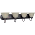Forte Lighting 4 Light 31" Wide Bathroom Vanity Light with White Linen Glass Shades Antique Bronze