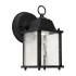 Forte Lighting Single Light 9" Tall LED Outdoor Wall Sconce with Clear Seeded Glass Panels Black