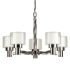 Forte Lighting 5 Light 26" Wide Chandelier with Clear Outer Glass and Frosted White Inner Glass Brushed Nickel