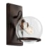 Forte Lighting Single Light 10" Tall Wall Sconce with Clear Globe Glass Shade Antique Bronze