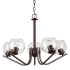 Forte Lighting 5 Light 19" Wide Chandelier with Clear Globe Glass Shades Antique Bronze