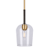 Forte Lighting Palmer 7" Wide Mini Pendant Black and Soft Gold