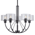 Forte Lighting Zane 5 Light 28" Wide Pillar Candle Chandelier Black