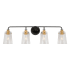 Forte Lighting Ronna 4 Light 35" Wide Bathroom Vanity Light Black and Soft Gold