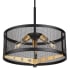 Forte Lighting Takoma 3 Light 20" Wide Cage Pendant Black and Soft Gold